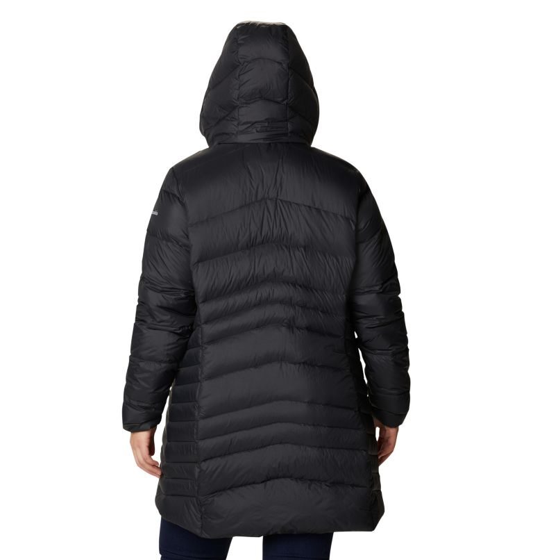 Women's Columbia Autumn Park Hooded Mid Down Jackets Black | Plus Size CA-N051A